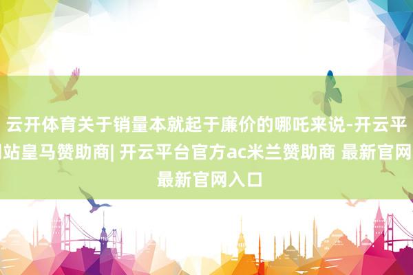 云开体育关于销量本就起于廉价的哪吒来说-开云平台网站皇马赞助商| 开云平台官方ac米兰赞助商 最新官网入口