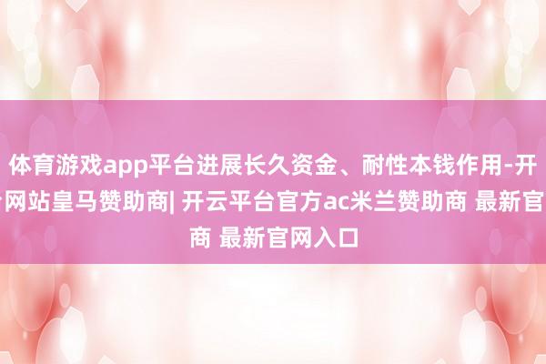 体育游戏app平台进展长久资金、耐性本钱作用-开云平台网站皇马赞助商| 开云平台官方ac米兰赞助商 最新官网入口
