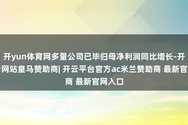 开yun体育网多量公司已毕归母净利润同比增长-开云平台网站皇马赞助商| 开云平台官方ac米兰赞助商 最新官网入口